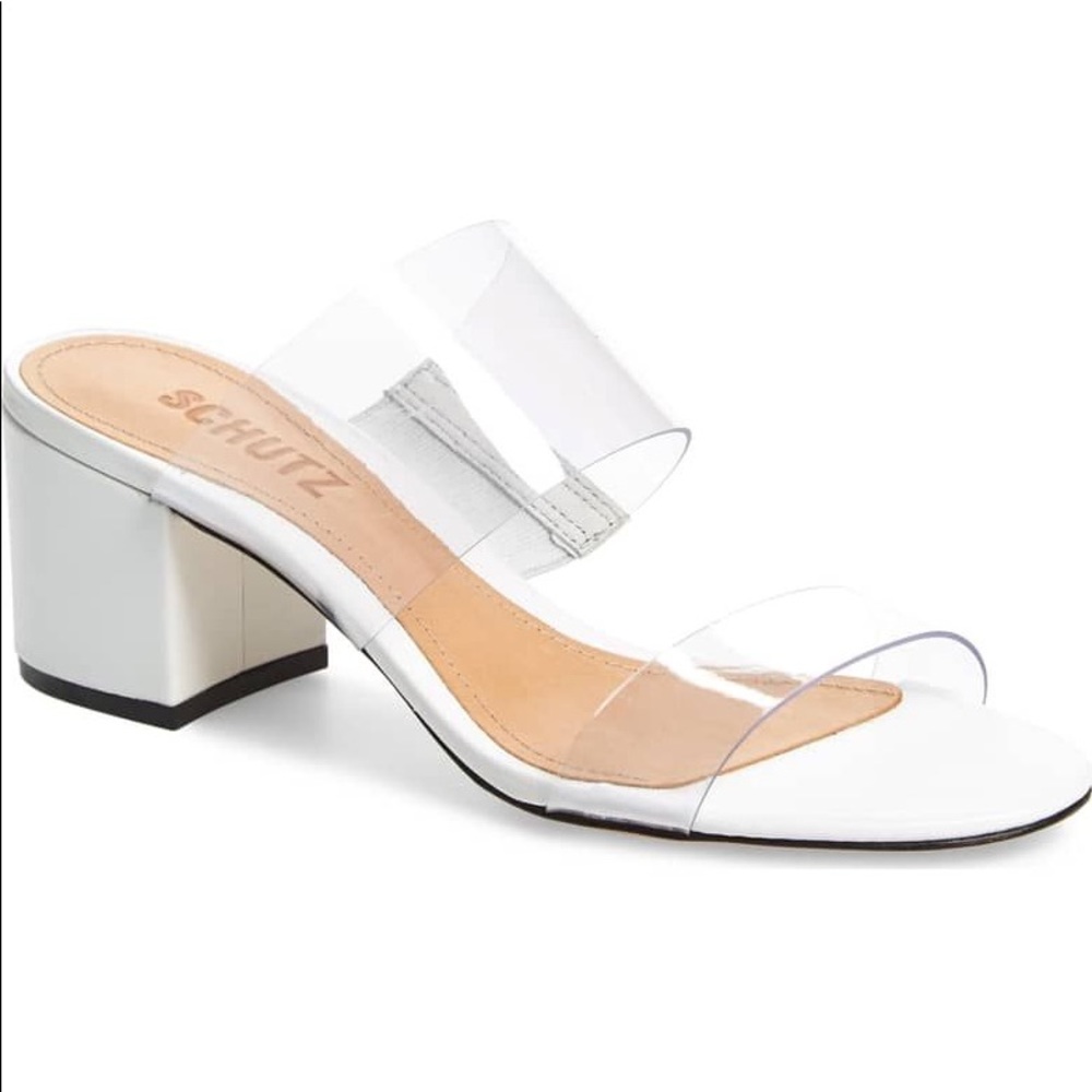NEVER WORN SCHUTZ Victorie Mid-Heel Slide Sandals